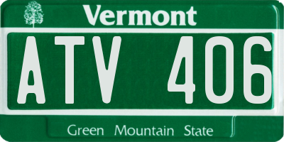 VT license plate ATV406