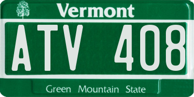 VT license plate ATV408