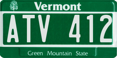 VT license plate ATV412