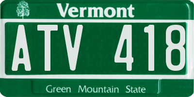 VT license plate ATV418