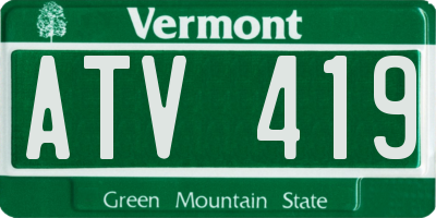 VT license plate ATV419