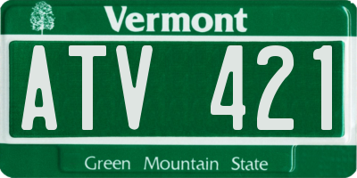 VT license plate ATV421