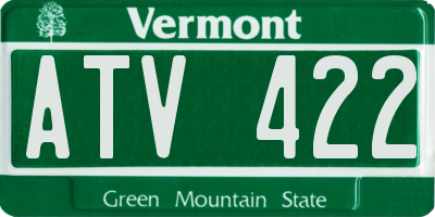 VT license plate ATV422