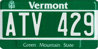 VT license plate ATV429