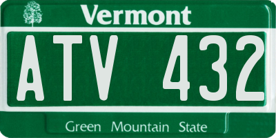 VT license plate ATV432