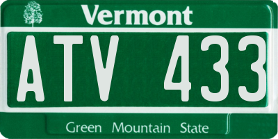VT license plate ATV433