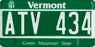 VT license plate ATV434