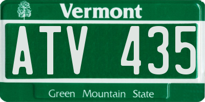 VT license plate ATV435