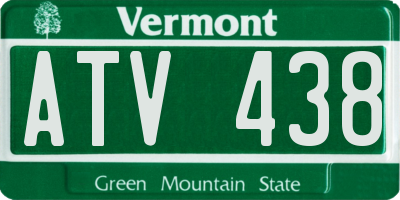 VT license plate ATV438