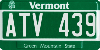 VT license plate ATV439