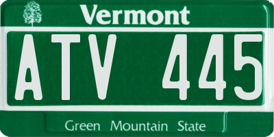 VT license plate ATV445