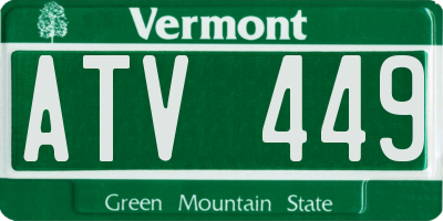 VT license plate ATV449