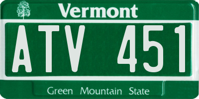 VT license plate ATV451