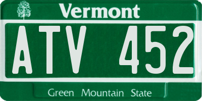 VT license plate ATV452