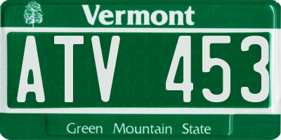 VT license plate ATV453