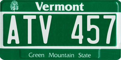 VT license plate ATV457