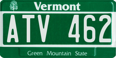 VT license plate ATV462