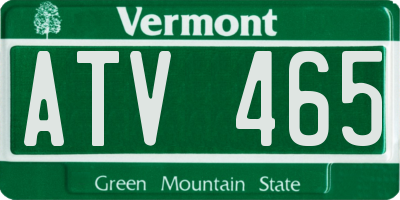 VT license plate ATV465