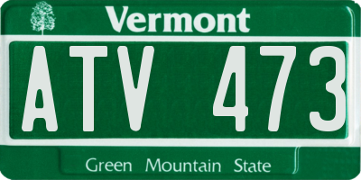 VT license plate ATV473