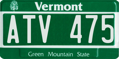 VT license plate ATV475