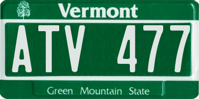 VT license plate ATV477