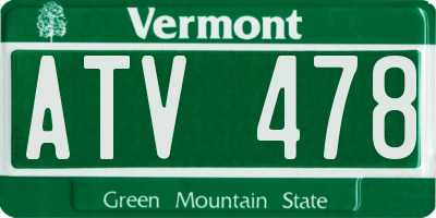 VT license plate ATV478