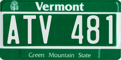 VT license plate ATV481