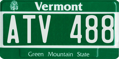 VT license plate ATV488