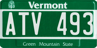 VT license plate ATV493