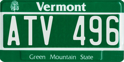 VT license plate ATV496