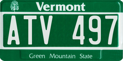VT license plate ATV497