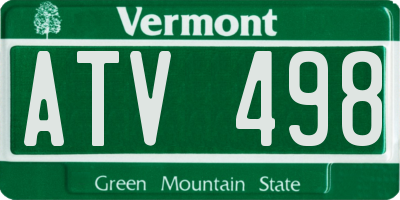 VT license plate ATV498