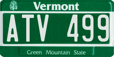 VT license plate ATV499