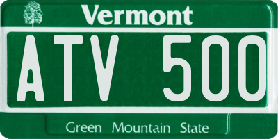 VT license plate ATV500