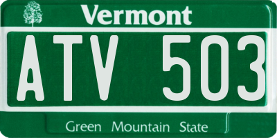 VT license plate ATV503