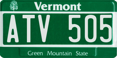 VT license plate ATV505