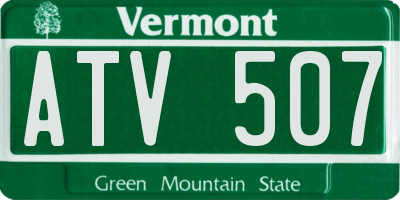 VT license plate ATV507