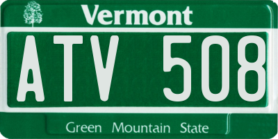 VT license plate ATV508