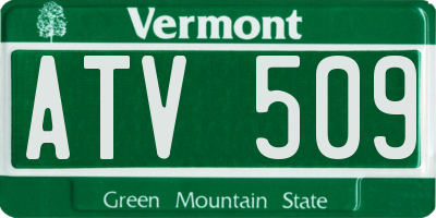 VT license plate ATV509