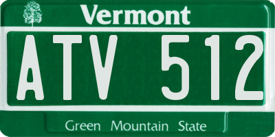 VT license plate ATV512