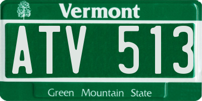 VT license plate ATV513