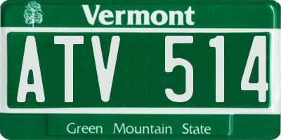 VT license plate ATV514