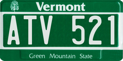 VT license plate ATV521