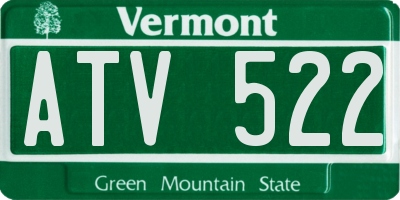 VT license plate ATV522