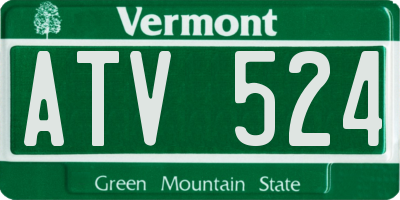 VT license plate ATV524