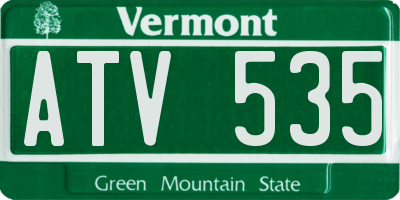 VT license plate ATV535