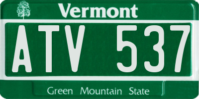 VT license plate ATV537