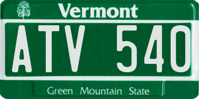 VT license plate ATV540
