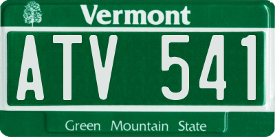 VT license plate ATV541