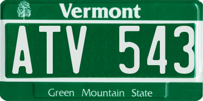 VT license plate ATV543